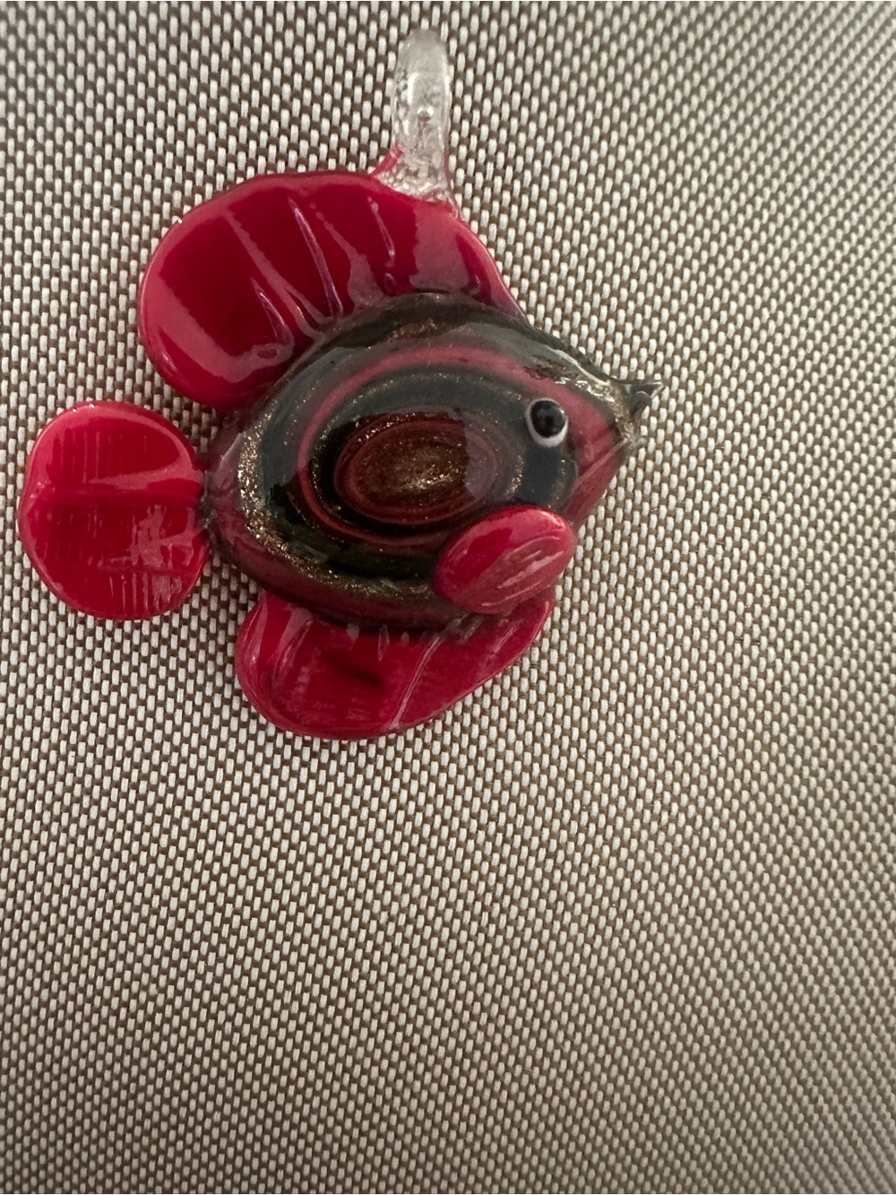Red Glass Fish Pendant - Unbranded